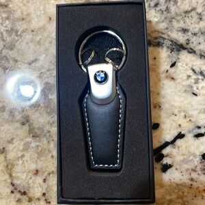 BMW “New” black leather key ring